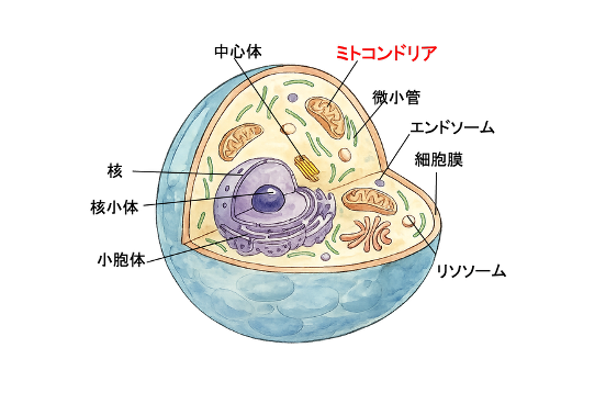 細胞小器官とミトコンドリアの存在箇所